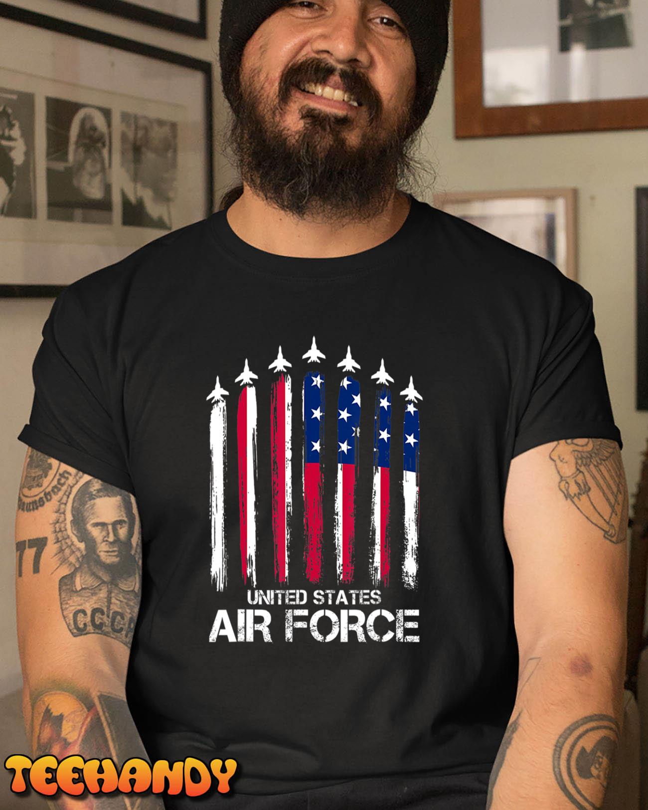 Air Force US Veterans American Flag 4th of July Patriotic T-Shirt