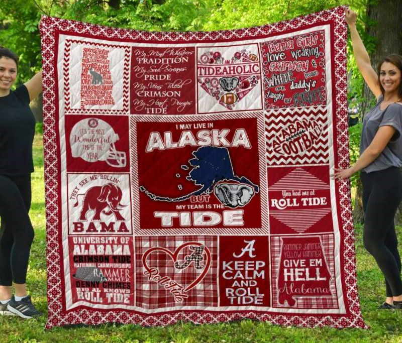 Alabama Crimson Tide Alaska 3D Quilt Blanket