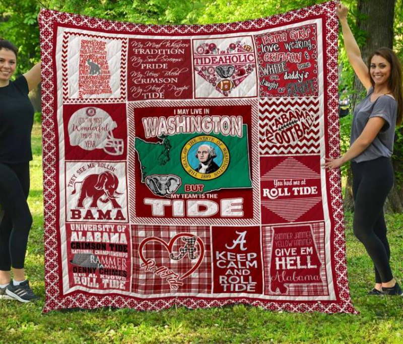 Alabama Crimson Tide Washington 3D Quilt Blanket