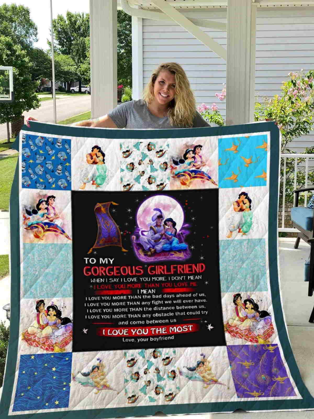 Aladdin And Jasmine 3D Quilt Blanket