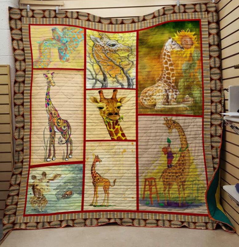 Alone Giraffe 3D Quilt Blanket