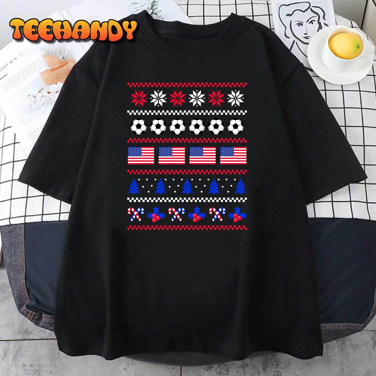 American Flag Soccer Ugly Christmas Sweater America USA Sweatshirt