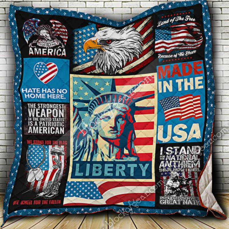 American Patriotic 3D Quilt Blanket