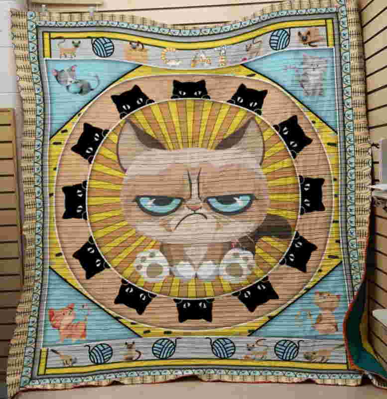 Annoyed Cat 3D Quilt Blanket