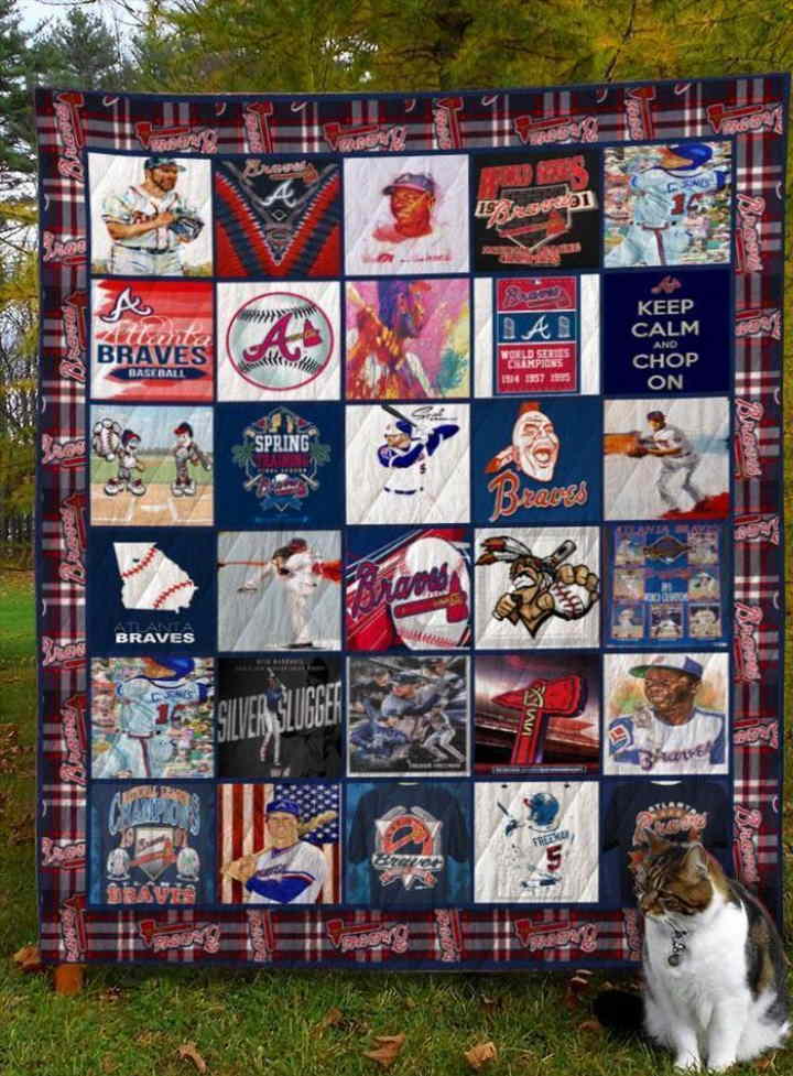 Atlanta Braves 3D  Quilt Blanket