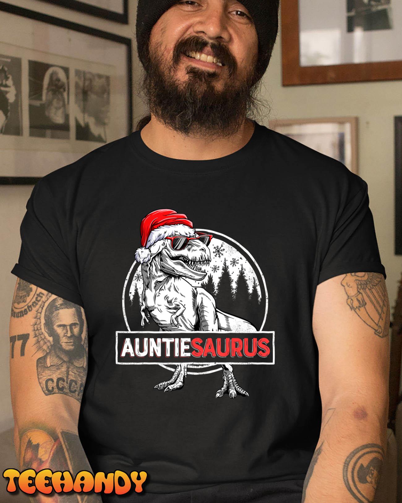 Auntiesaurus T shirt Dinosaur Christmas Pajamas T Shirt