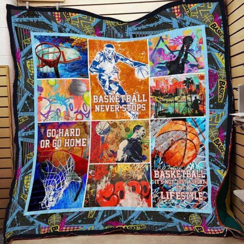 Basketball Never Stops 3D Quilt Blanket