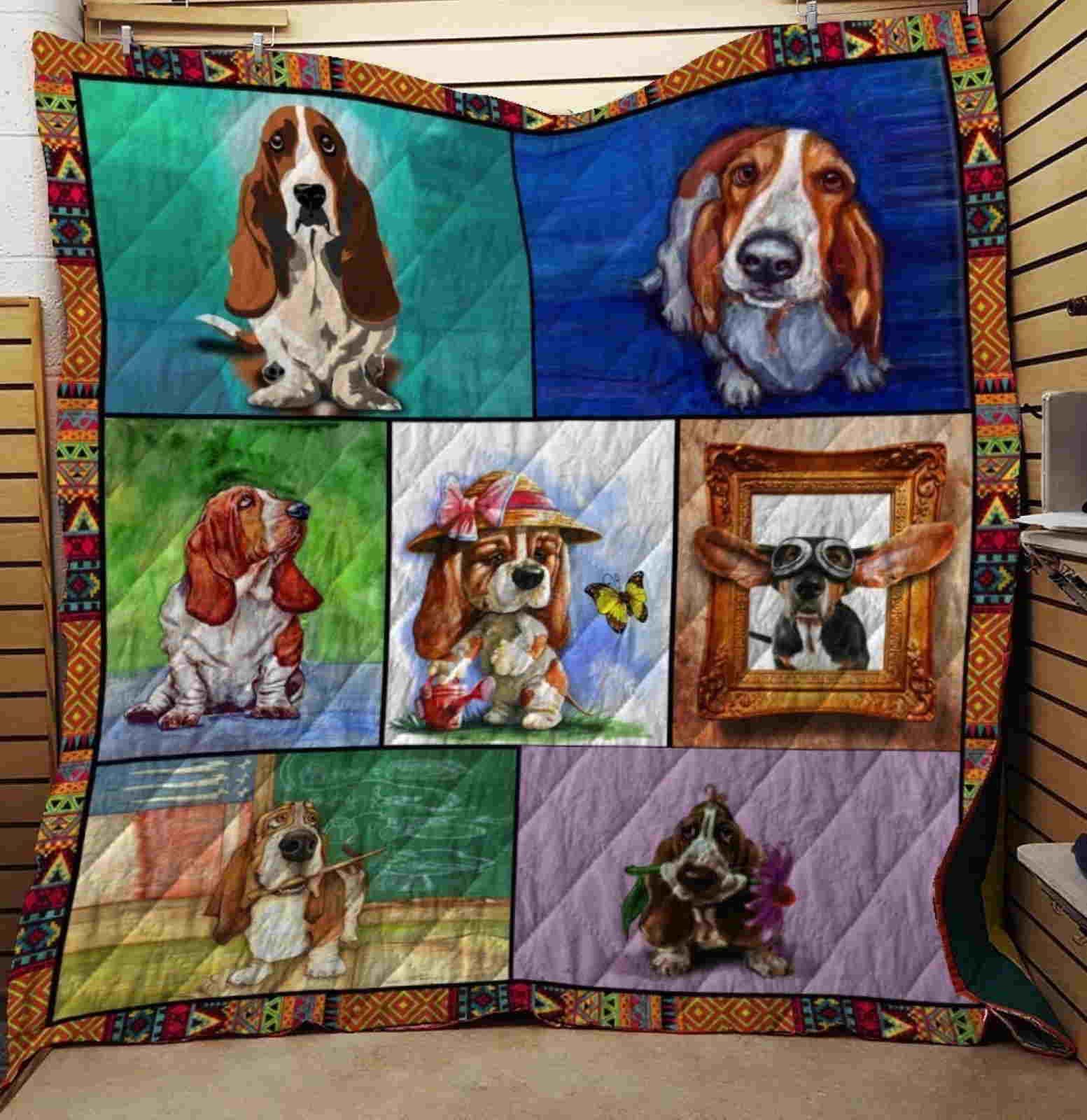 Basset Hound Dog 3D Quilt Blanket