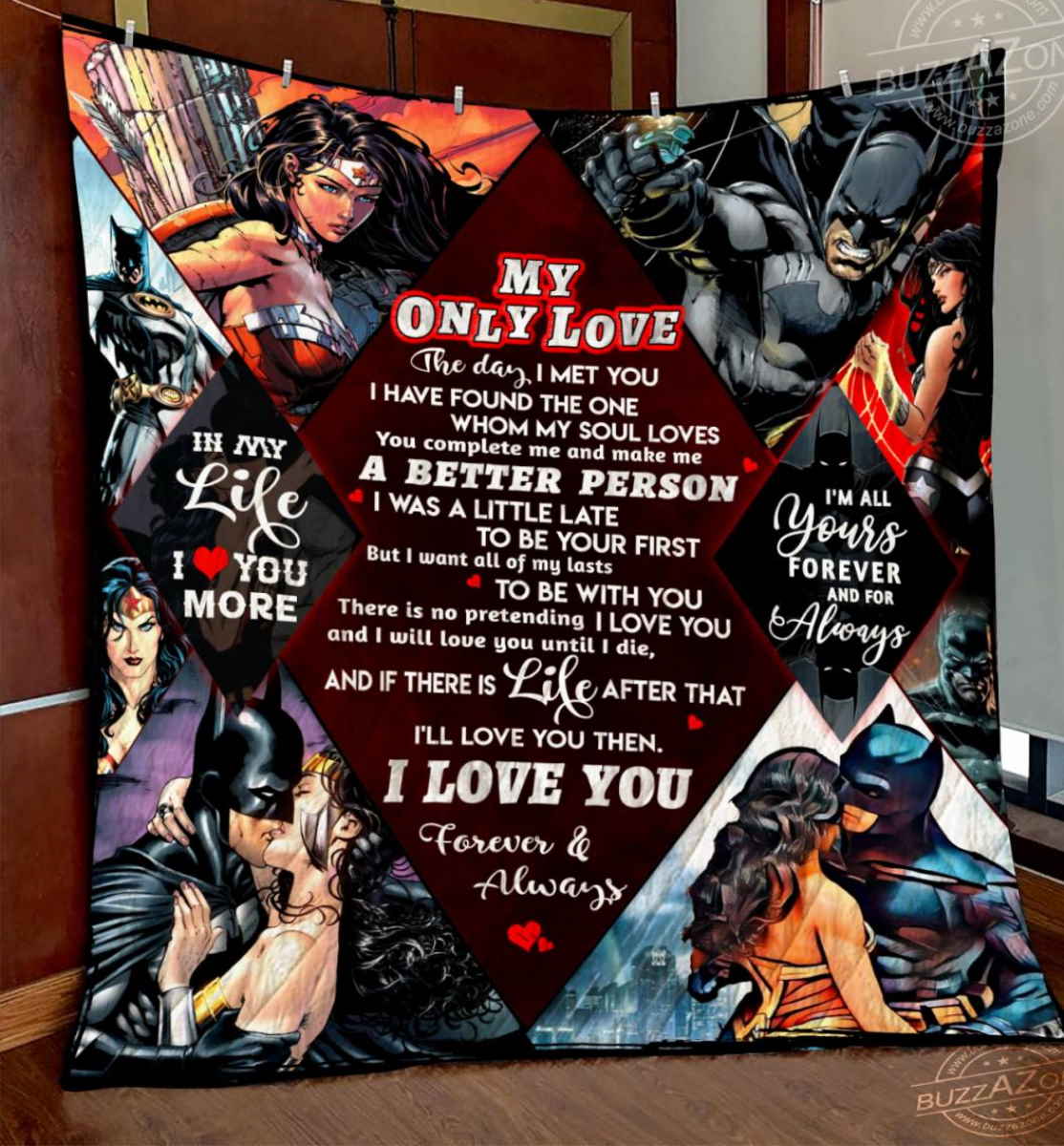 Batman Wonder Woman My Love All Of My Last Quilt Blanket