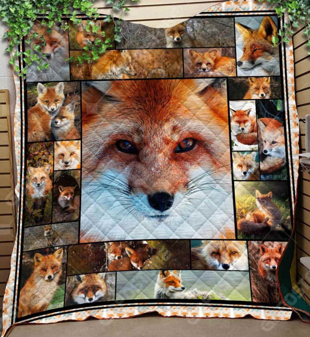 Beautiful Fox Art Like 3D Quilt Blanket