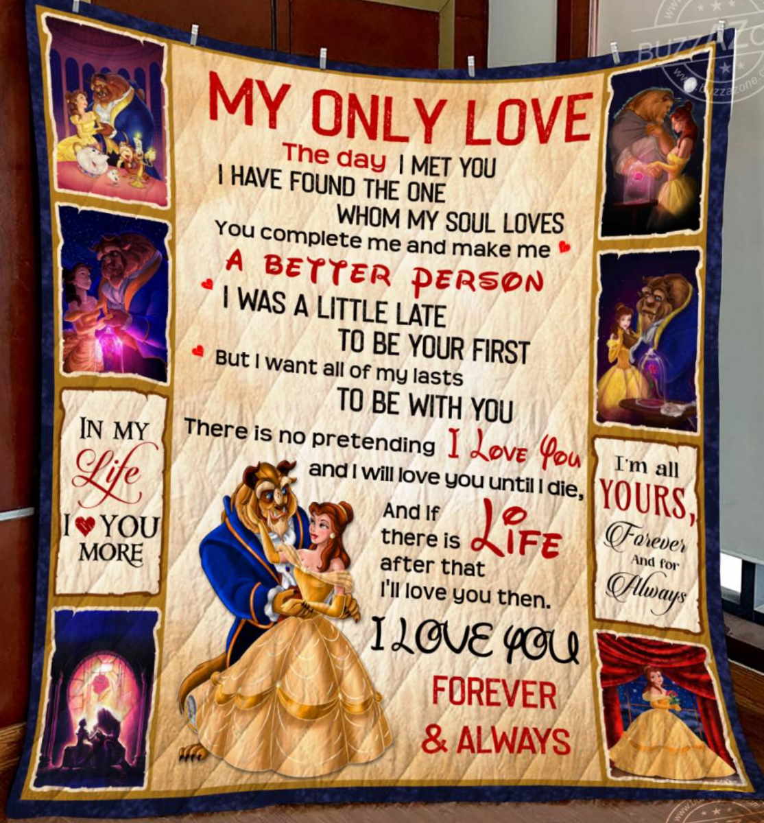 Beauty And The Beast My Love All Of My Lasts Quilt Blanket