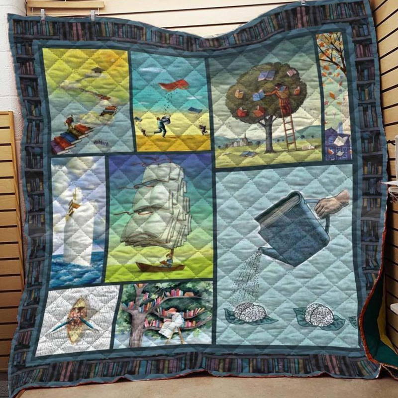 Book Tree 3D Quilt Blanket