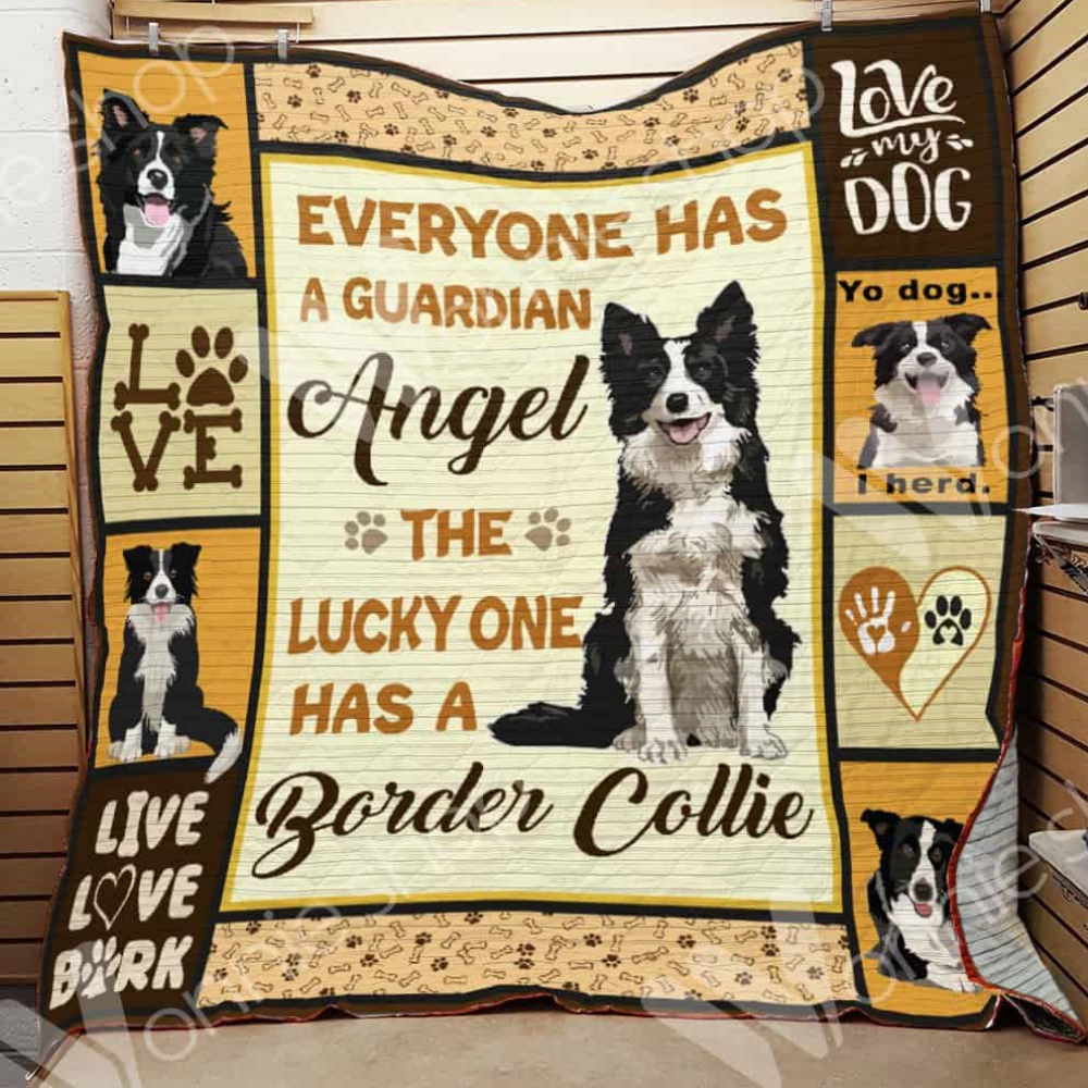 Border Collie The Lucky One Quilt Blanket