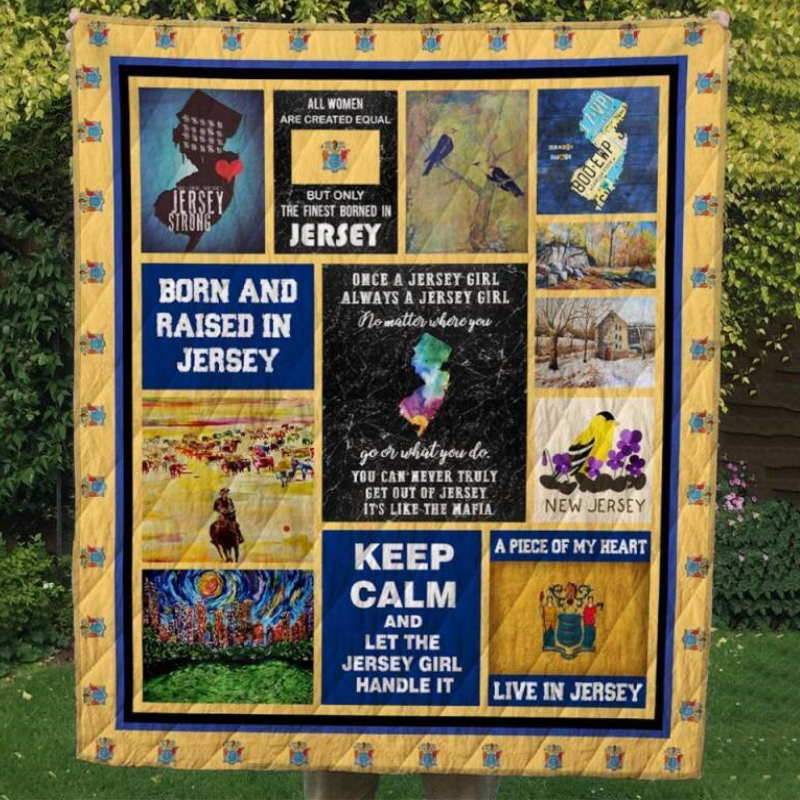 Born And Raised In Jersey Quilt Blanket