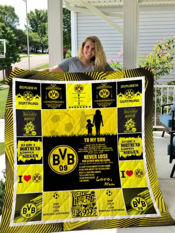 Borussia Dortmund To My Son Love Mom Quilt Blanket