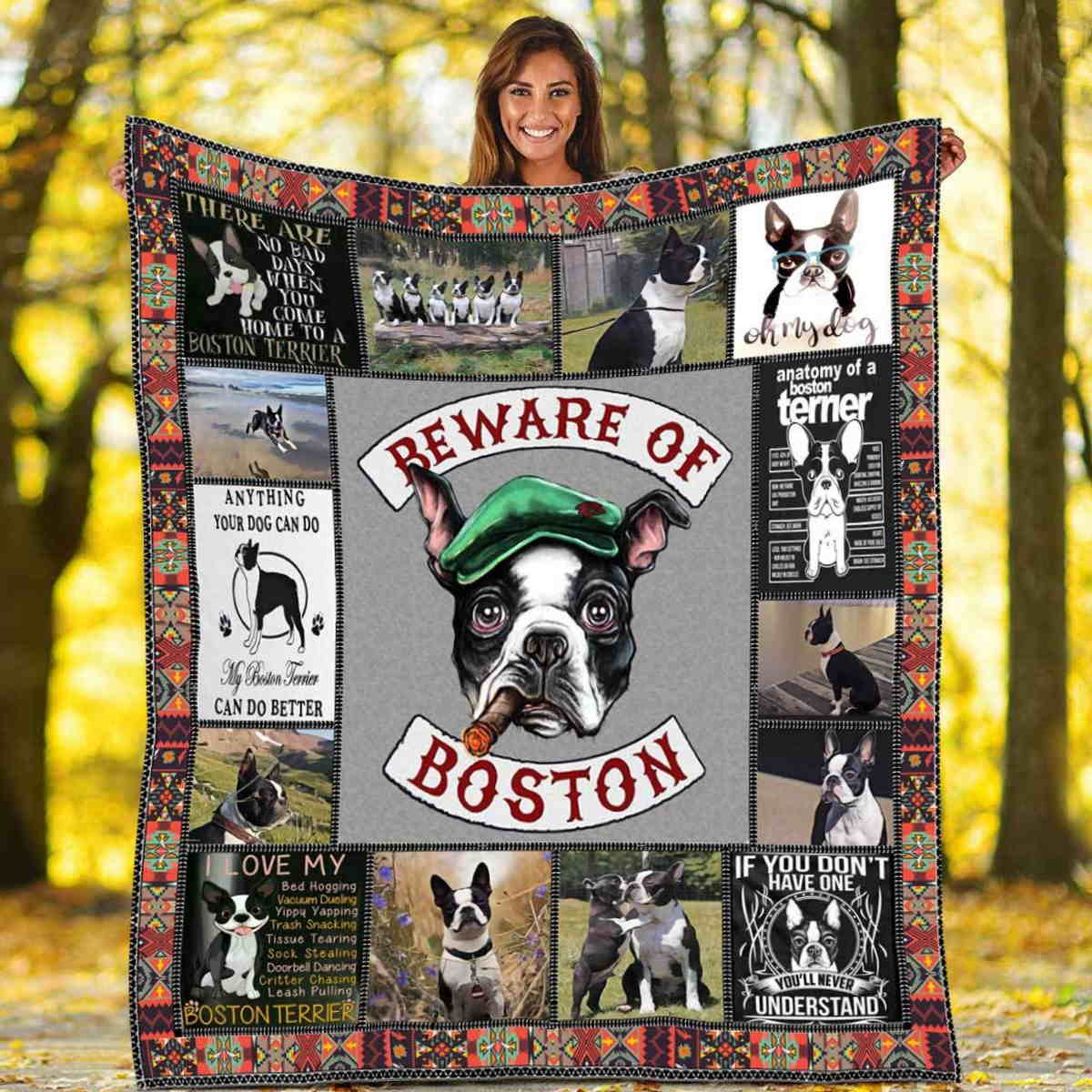 Boston Terrieroh My Dog 3D All Over Printed Quilt Blanket