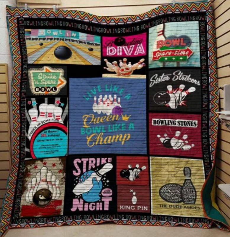 Bowling Queen Champ 3D Quilt Blanket