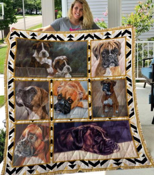 Boxer A Day Without You Quilt Blanket