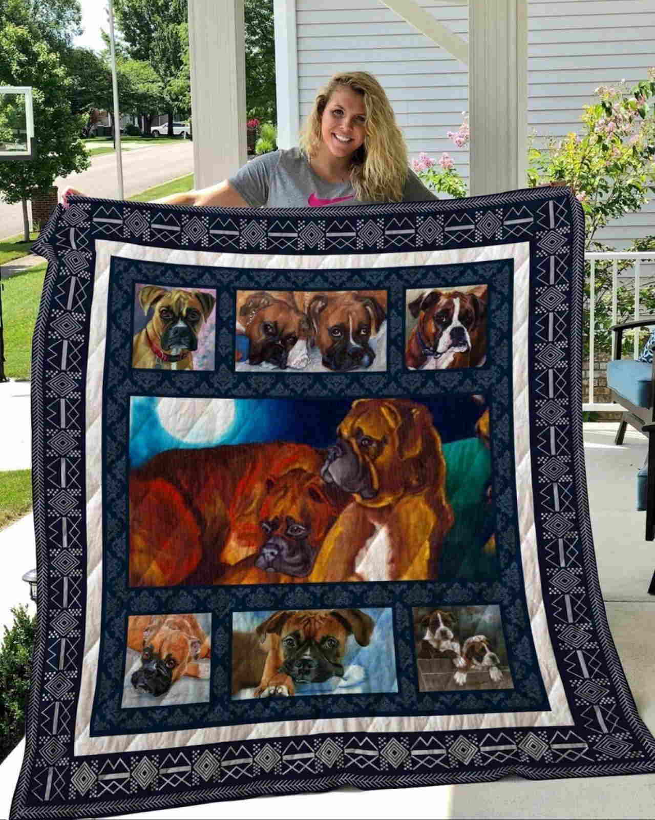 Boxer My Cute Dog Quilt Blanket