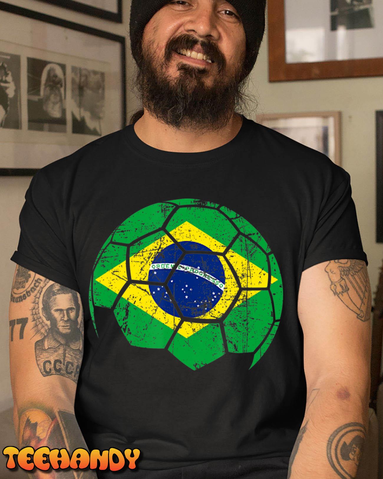 Brazil Soccer Ball Flag Jersey T-Shirt