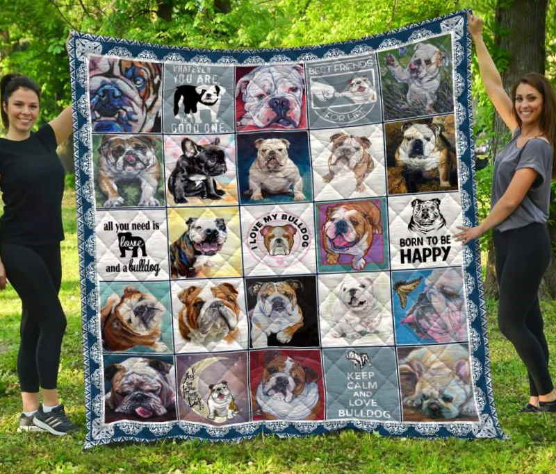 Bull Dog 3D All Over Printed Quilt Blanket