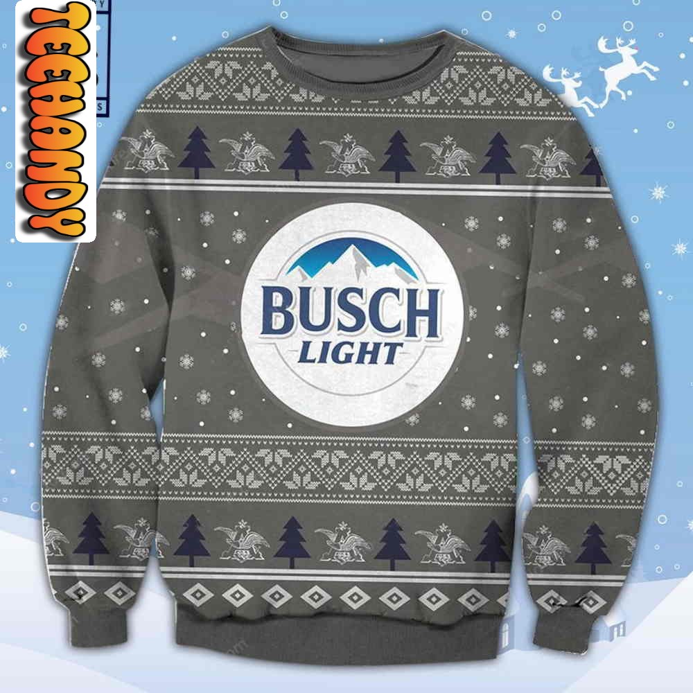 Busch Light Grey Ugly Christmas Sweater