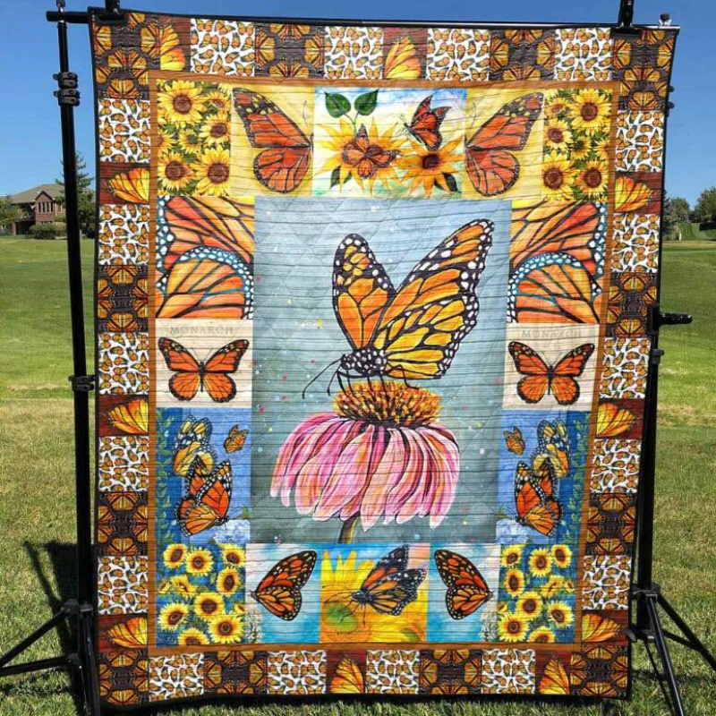 Butterfly You Are My Sunshine 3D Quilt Blanket