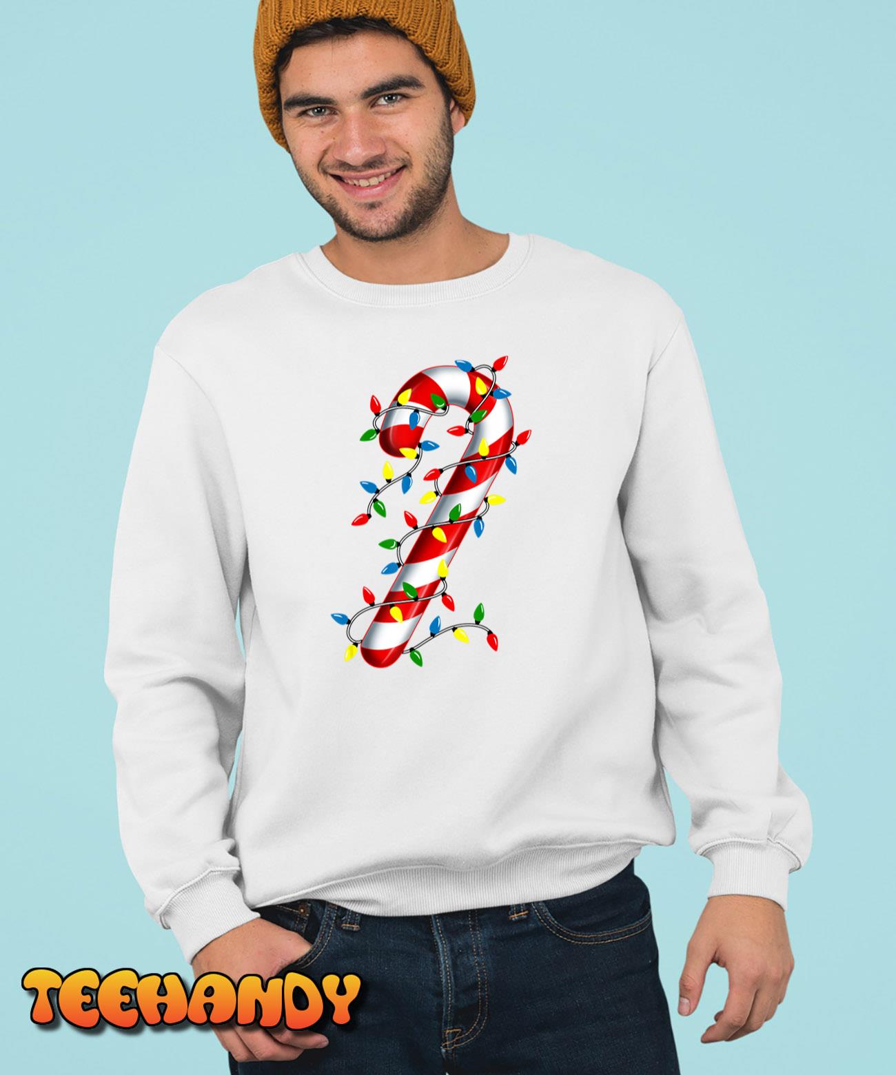 Candy Cane Merry and Bright Christmas Lights Candy Costume T-Shirt