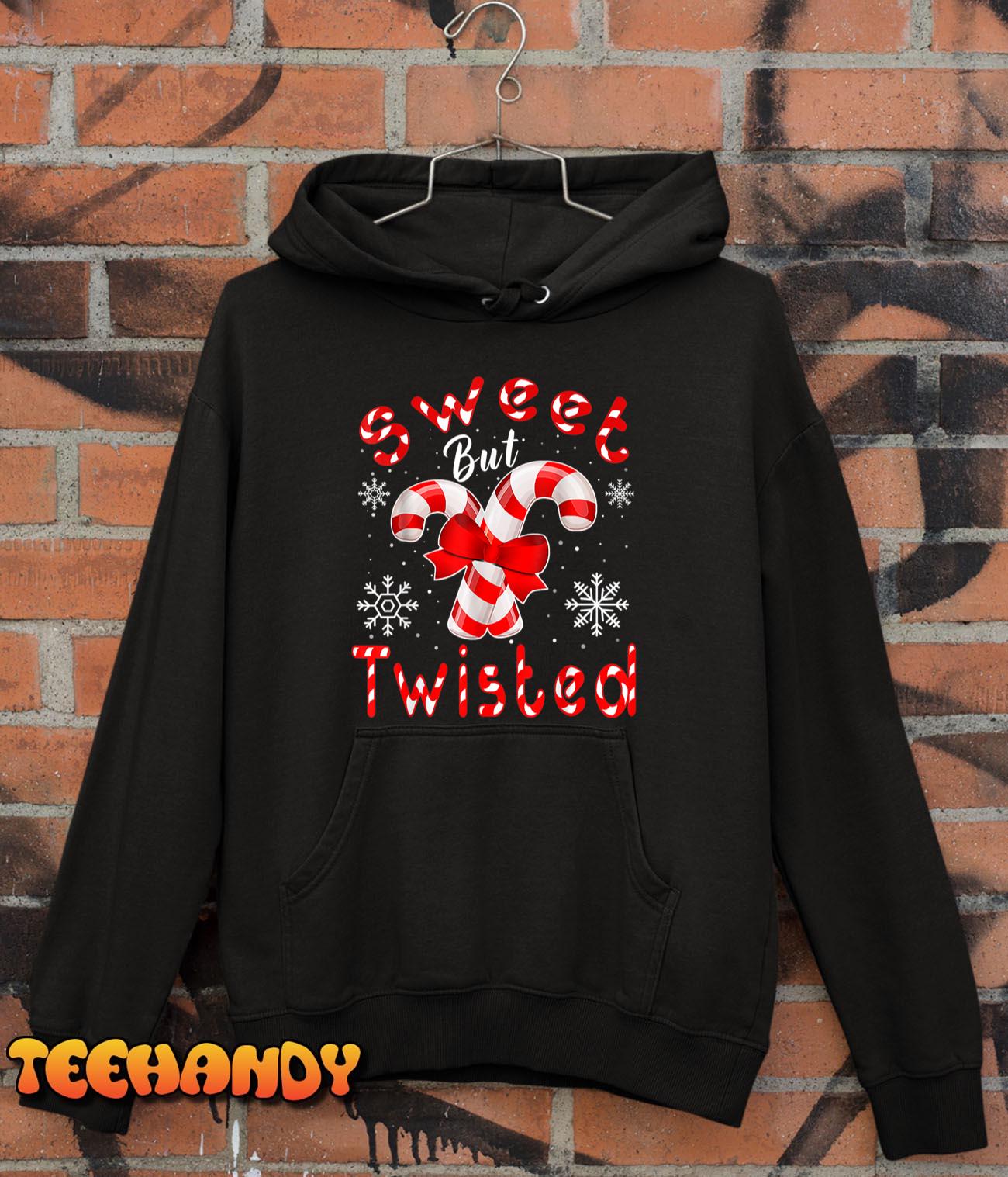 Candy Cane Sweet But Twisted Funny Merry Christmas T-Shirt