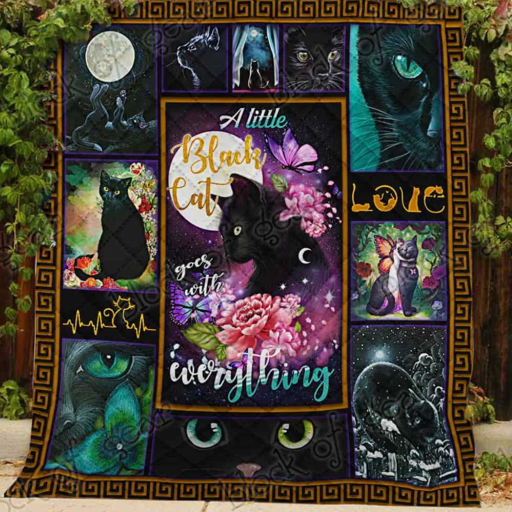 Cat Black 3D Quilt Blanket