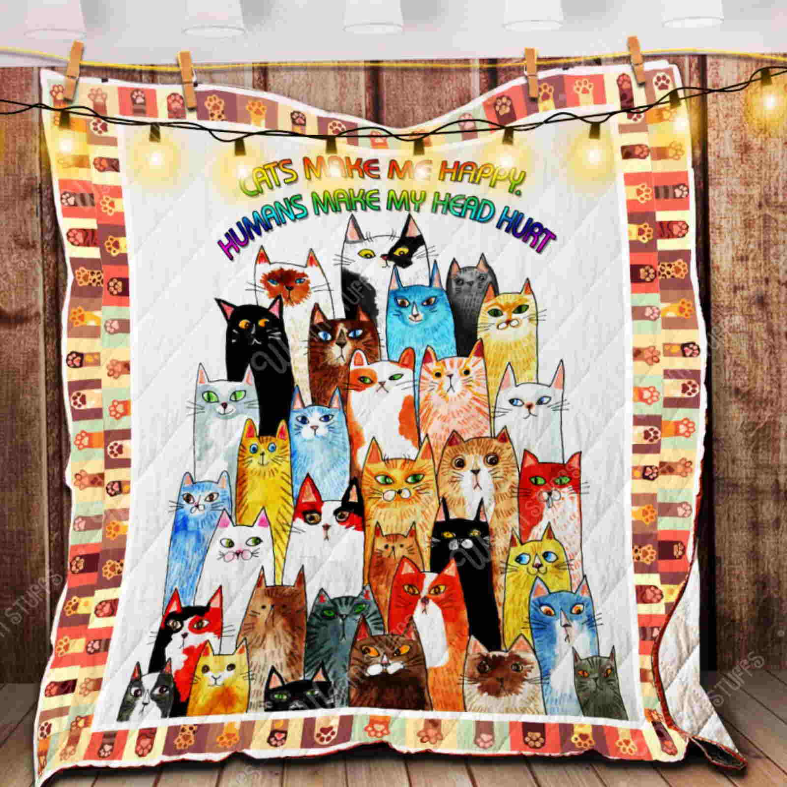 Cat Lady 3D Quilt Blanket