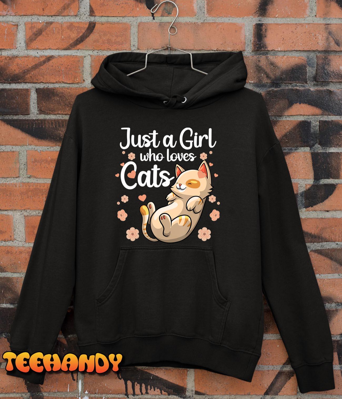 Cat Lover Art For Girls Women Kitty Lady Cat Owner T-Shirt