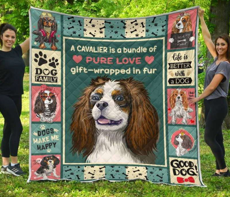 Cavalier King Love The Dog Quilt Blanket