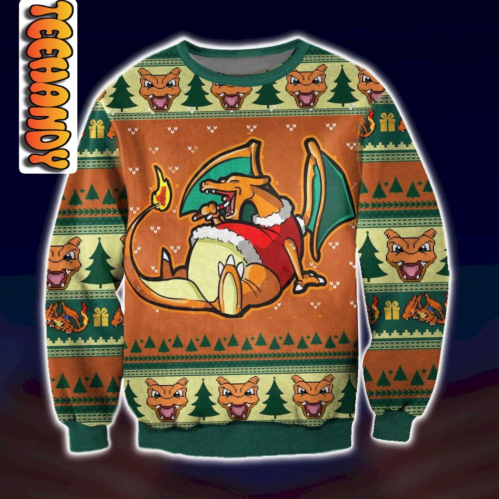 Charizard in Christmas Ugly Christmas Sweater