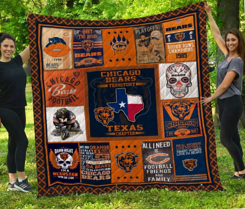 Chicago Bears Texas 3D Quilt Blanket