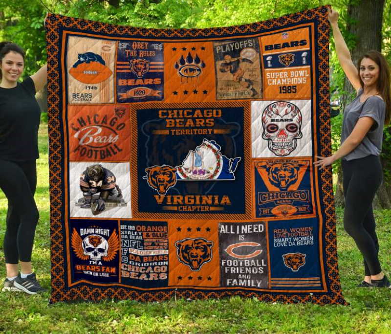 Chicago Bears Virginia 3D Quilt Blanket