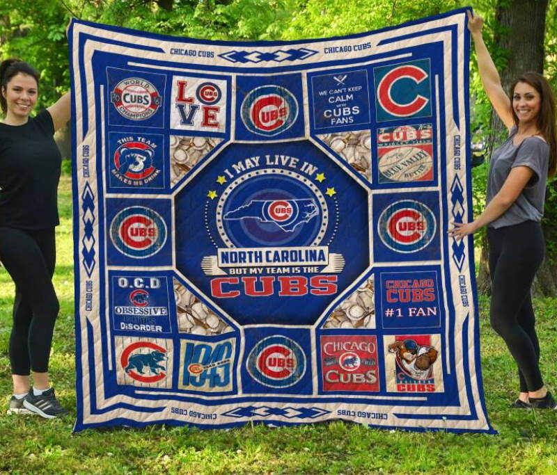 Chicago Cubsnorth Carolina 3D Quilt Blanket