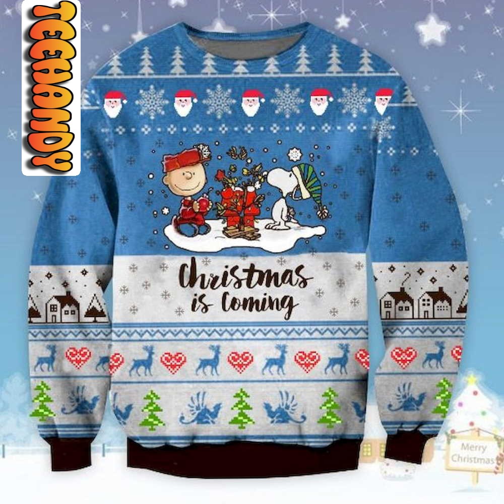 Christmas Is Coming With Peanut Snoopy Ugly Sweater