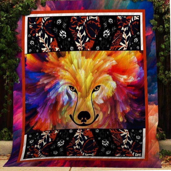 Color Wolf Art 3D Quilt Blanket