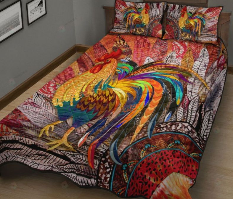 Colorful Bohemian Chicken 3D Bedding Set