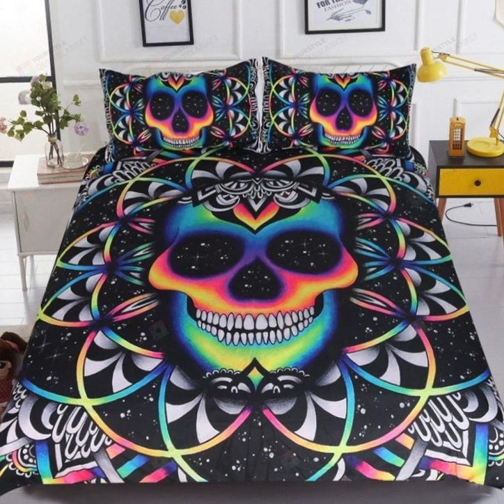 Colorful Skull All Over Printed 3D Bedding Set