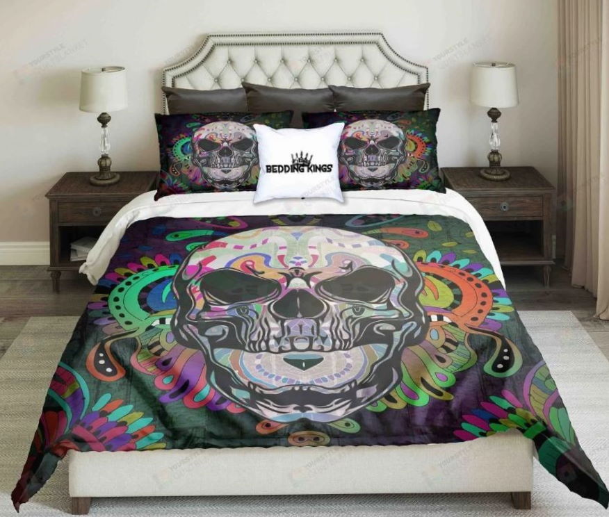 Colourful Skull Design 3D Bedding Set