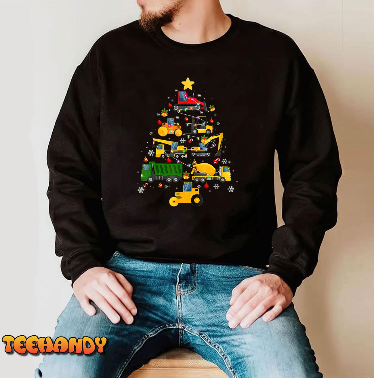 Construction Excavator Christmas Tree for Boys Girls Toddler Unisex T-Shirt