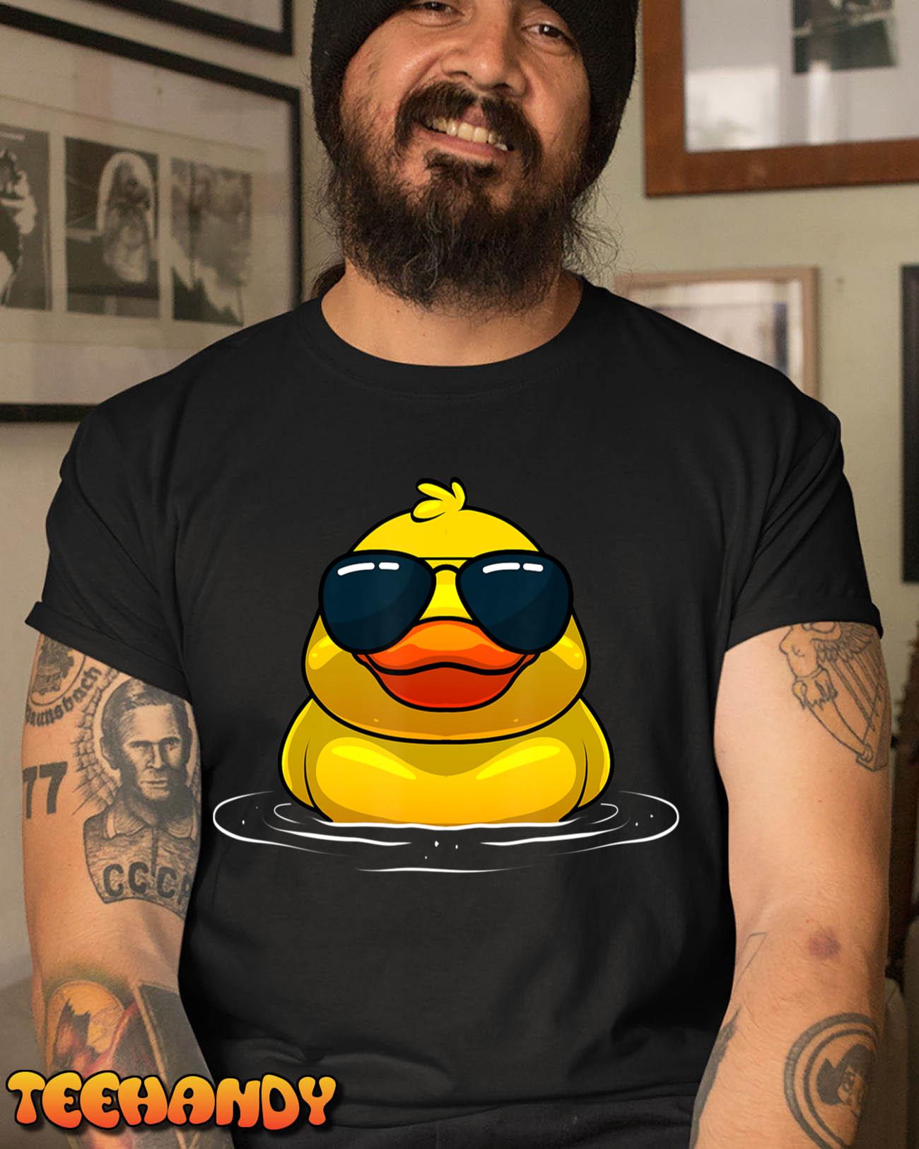 Cool Duck For Men Women Kids Rubber Duck Lovers Sunglasses T-Shirt