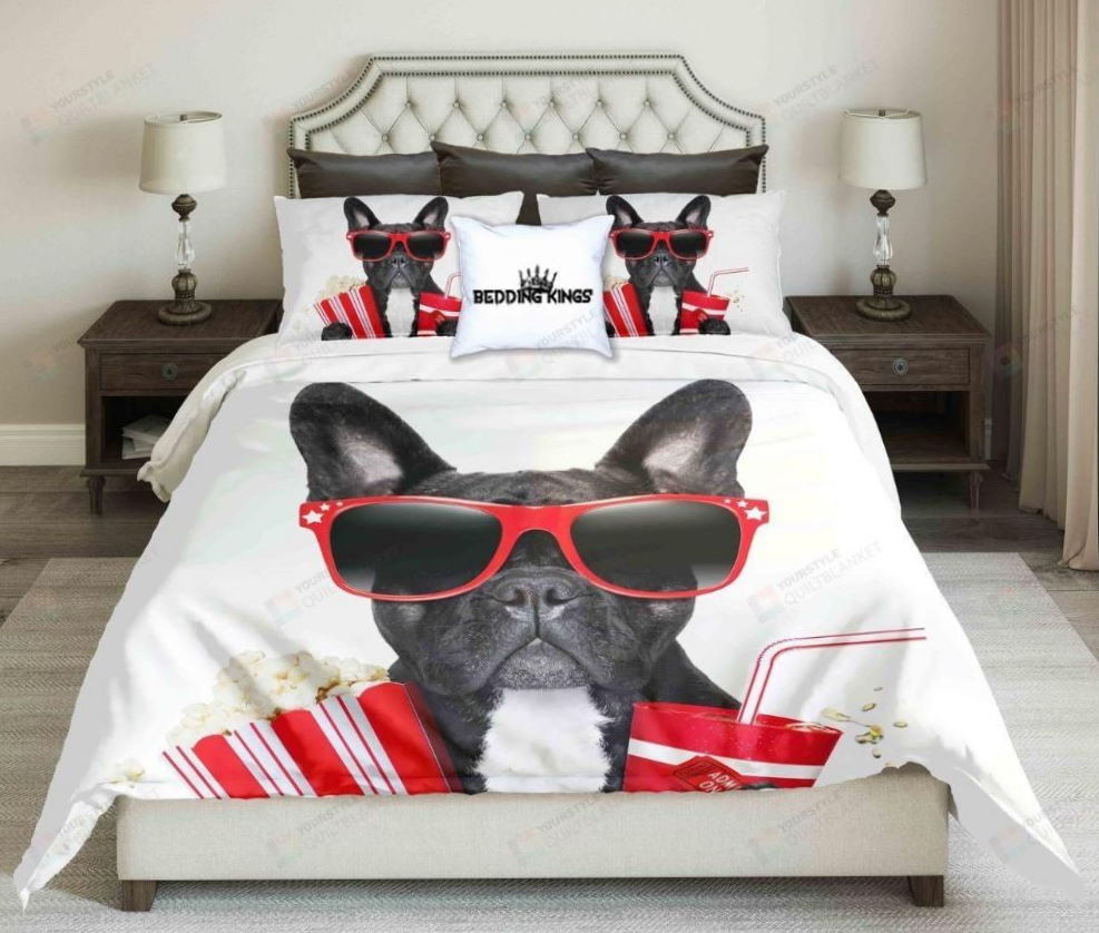 Cool French Buldog Design Kings 3D Bedding Set