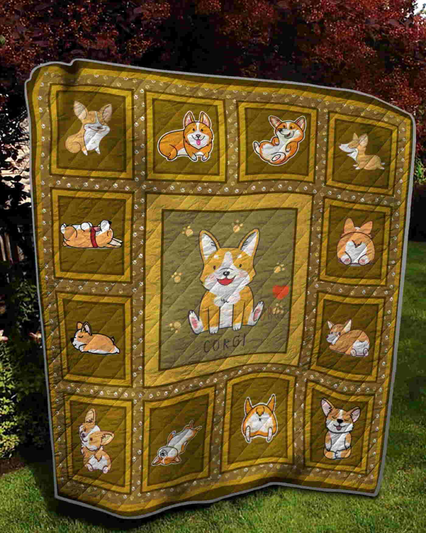 Corgi Cute Dog 3D Quilt Blanket