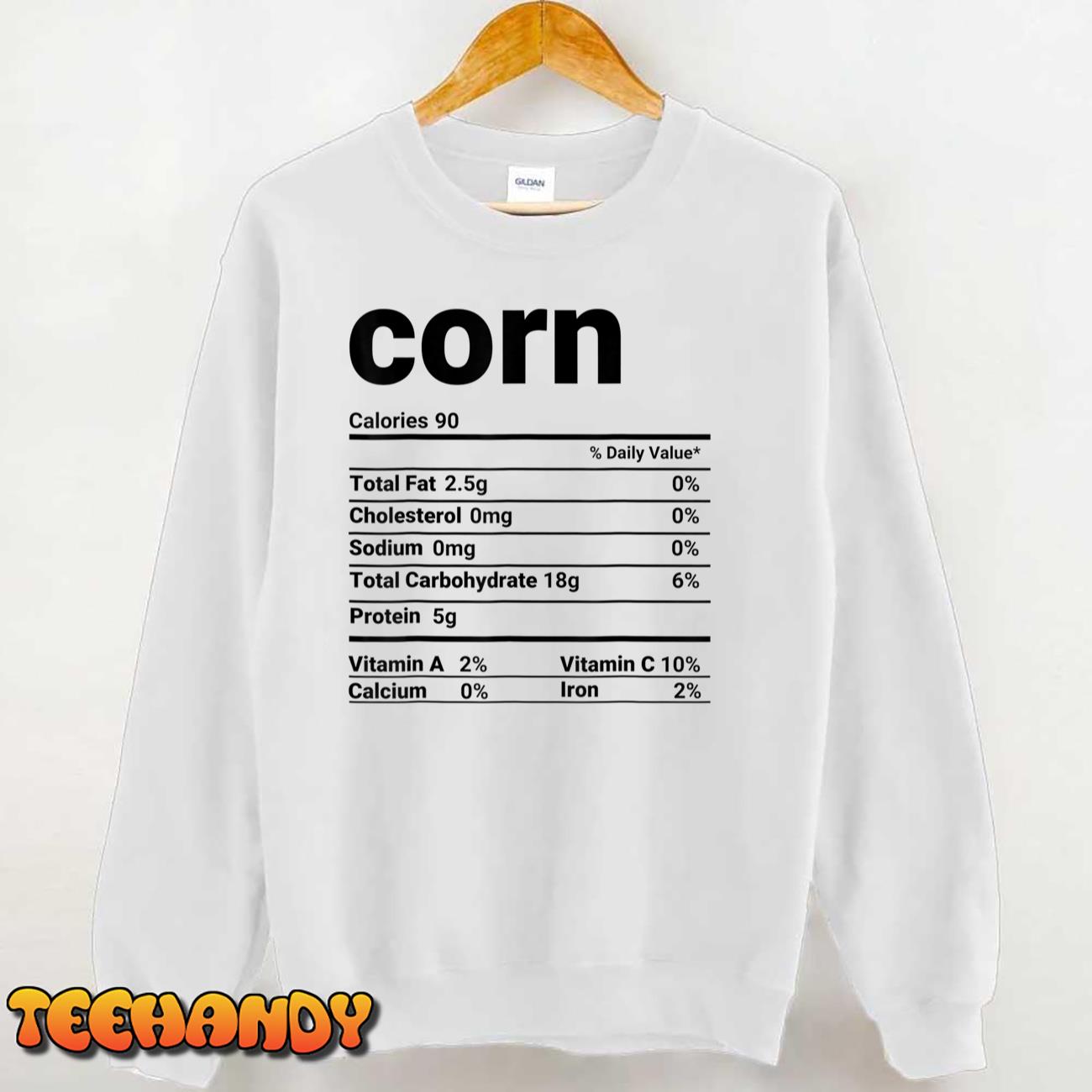 Corn Nutrition Facts Thanksgiving Costume T-Shirt