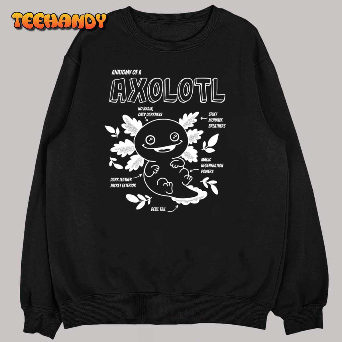 Cute Axolotl Shirt, Anatomy of a Axolotl Funny Girls Boys T-Shirt