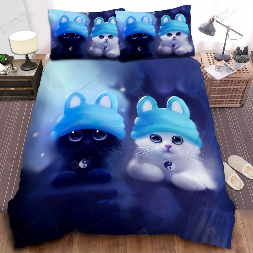 Cute Cartoon Tai Chi Cats 3D Bedding Set