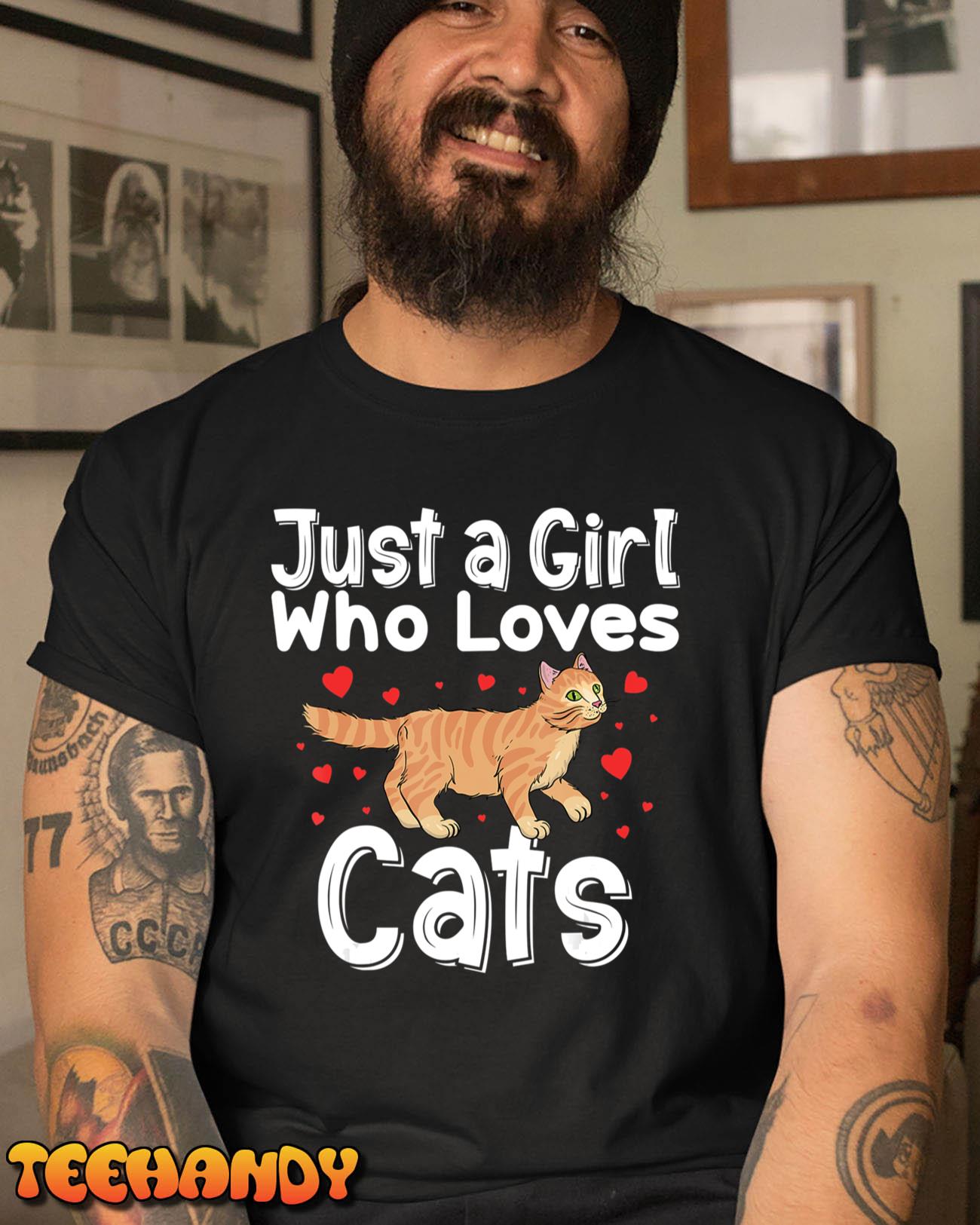 Cute Cat Lover Art For Girls Women Kids Kitty Lady Cat Owner T-Shirt